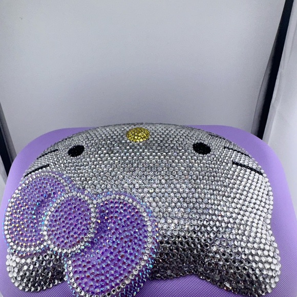 Bling Hello Kitty Travel Carry On Case- Purple - Picture 7 of 8